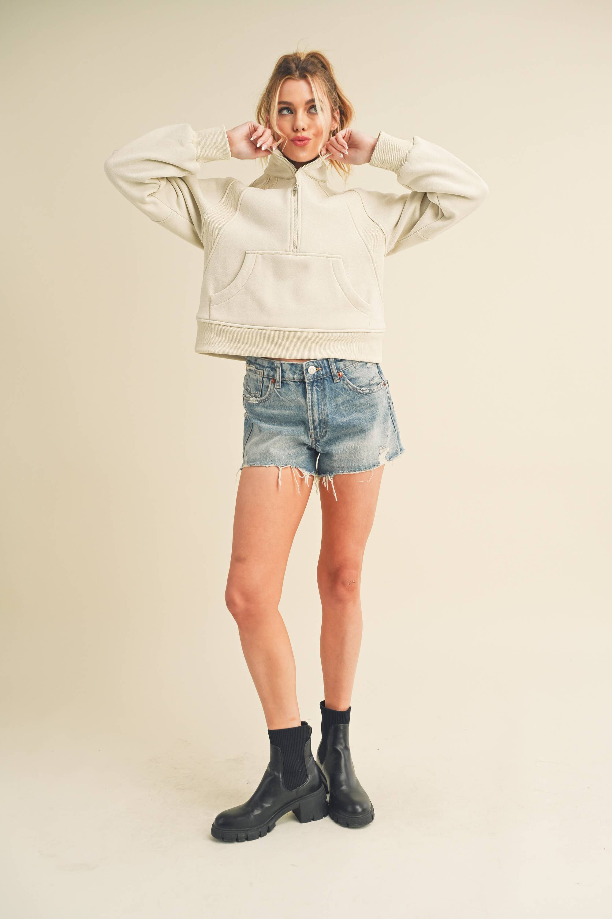 950CK Dove Funnel Neck Half Zip 6