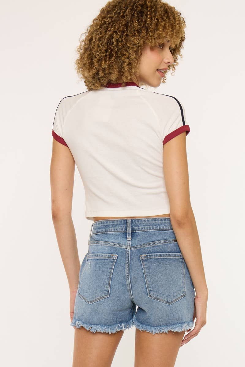 KanCan High Rise Light Wash Shorts