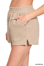 Fleece Round Neck Pullover And Shorts Set