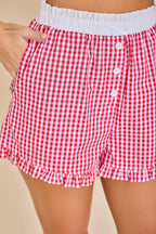Sweet Gingham Button-Front Shorts
