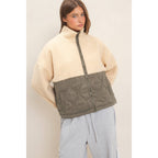 Quilted Sherpa Zip Up Jacket