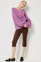 Balloon Sleeve Knit Cardigan