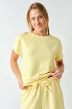 Luxe Sand Wash Rib Classic Tee Set