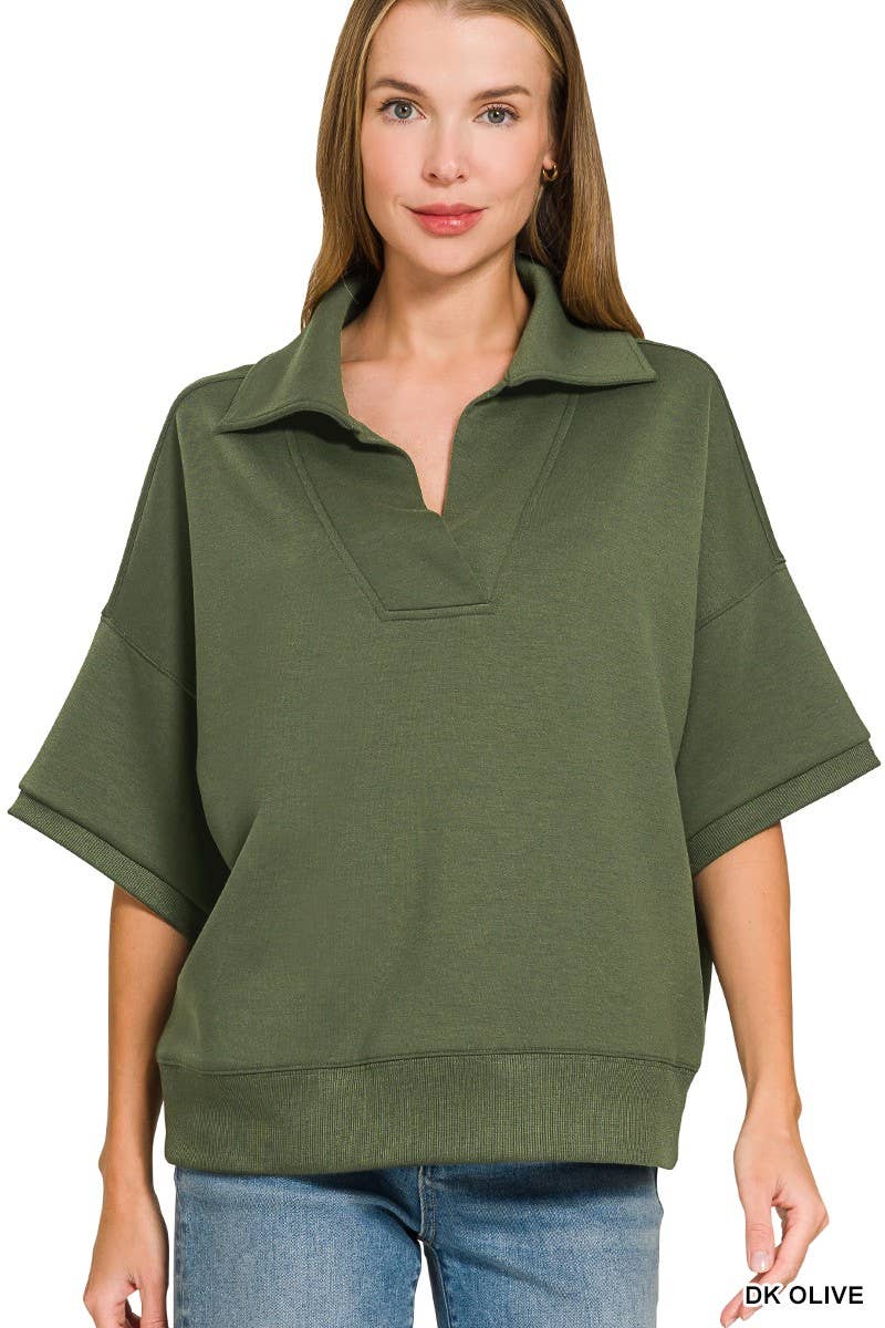 Scuba Collared Short Sleeve Pullover