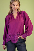 Satin V-neck Blouse