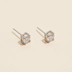 Gold Dipped Cubic Zirconia Stud Earrings