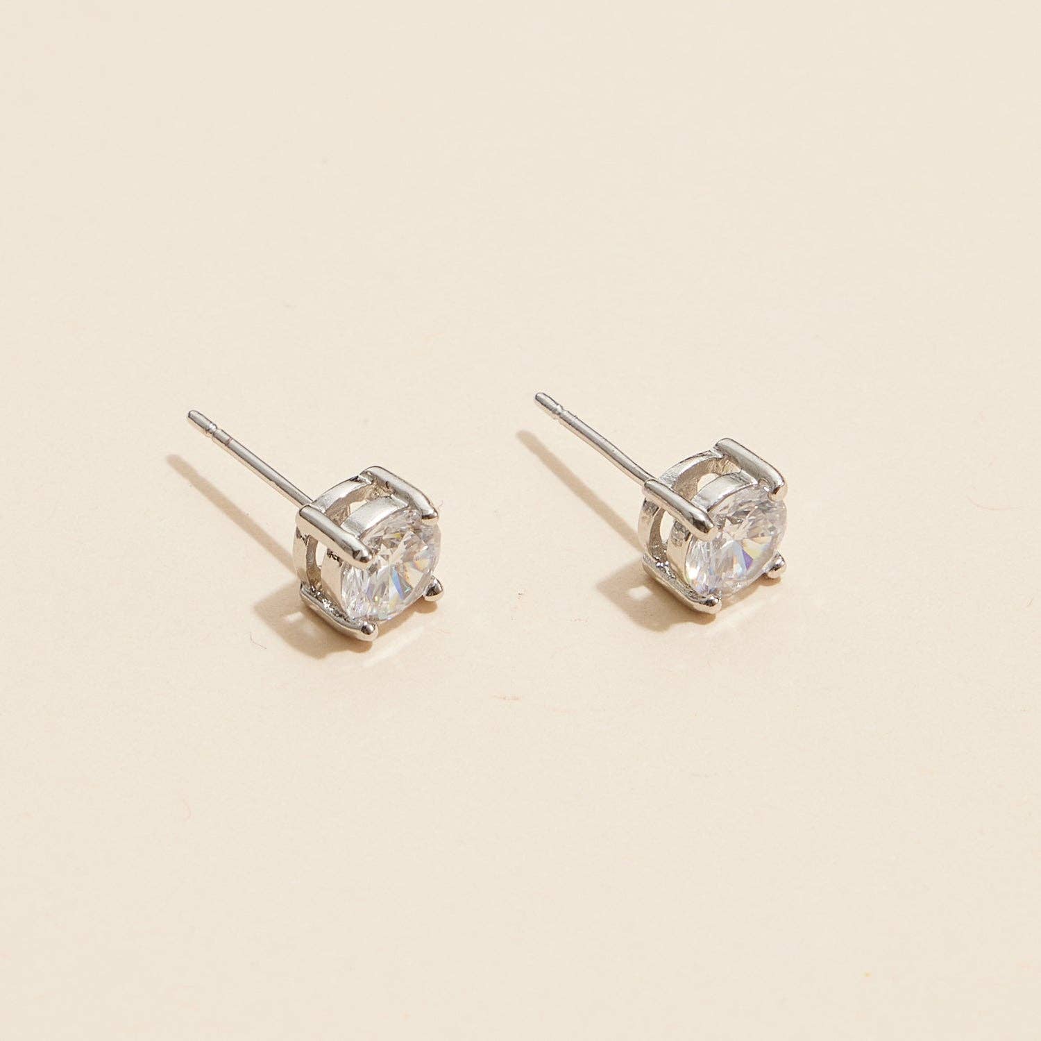 Gold Dipped Cubic Zirconia Stud Earrings