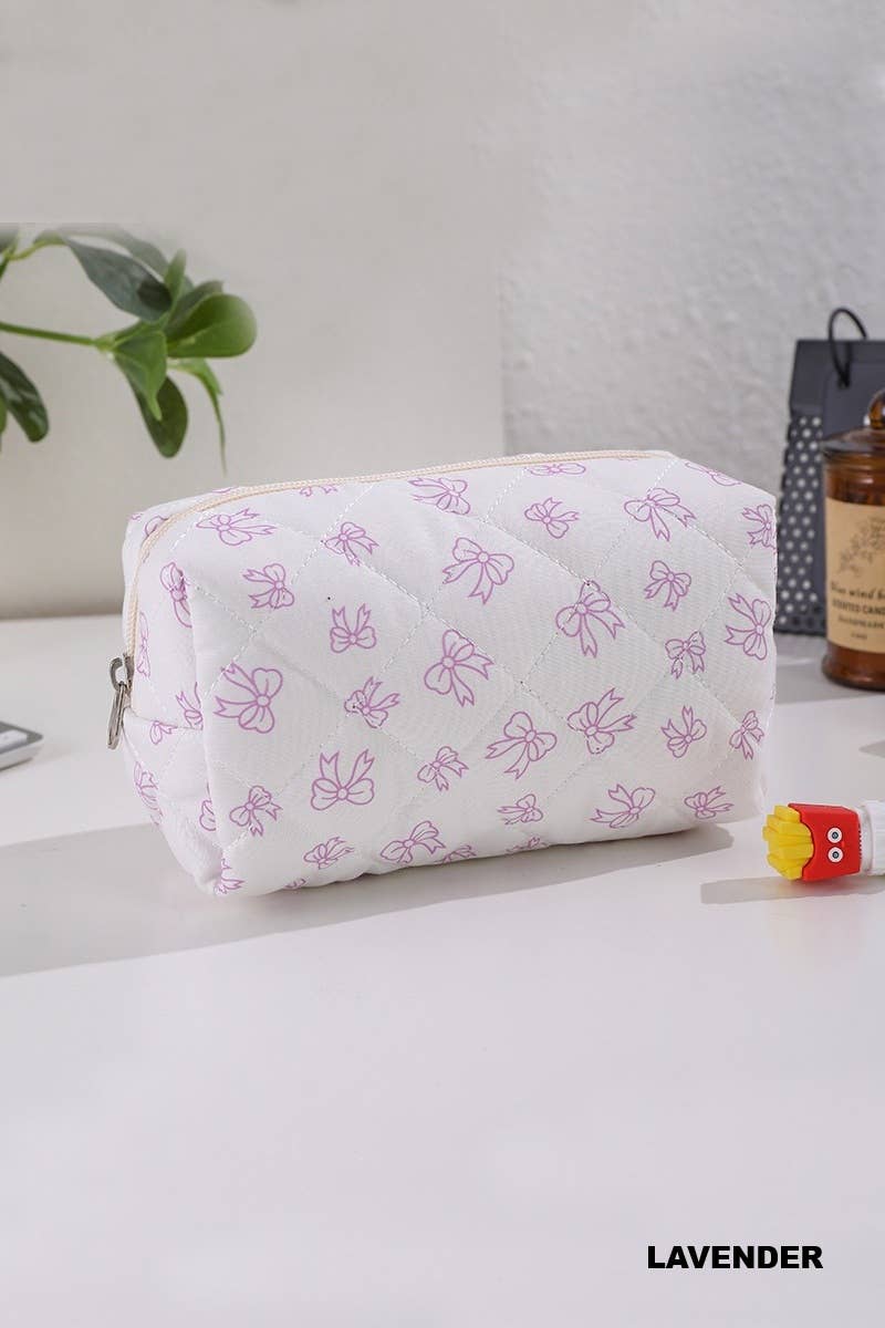 Coquette Bow Cosmetic Makeup Bag