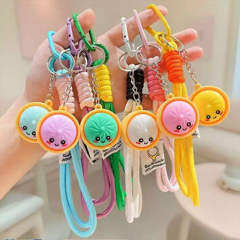 Cute Face Dumpling Wristlet Keychain 6-Pc Set|40KC192-Pack 6
