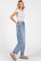 P1305X-LM SIDE SEAM DETAILING HIGH RISE COMFORT BARREL JEANS