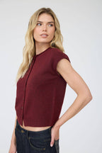 RAW EDGE SLEEVELESS LIGHTWEIGHT CARDIGAN