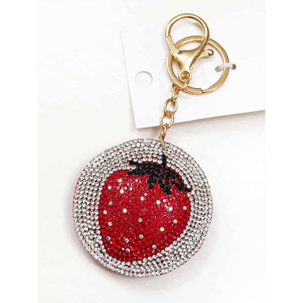 Bling Bling Round Strawberry Key Chain