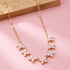 Charm Necklace-Delicate Pearl Flower | 80N92821