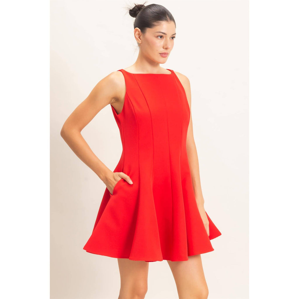 Sleeveless Fit And Flare Dress