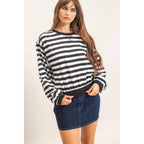 Striped Crew Neck Sweatshirt