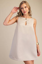 Round Neck Shift Mini Dress