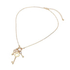 Triple Key Charm Toggle Pendant Necklace