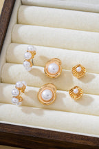 Shell Pearl Seashell Trio Earring Set | 80E62027