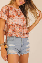 Floral Tiered Ruffle Blouse