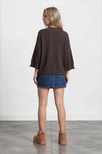 EXPOSED SEAM DROP SHOULDER SHORT SLEEVE PULLOVER