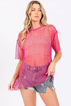 SPARKLE FISHNET TOP