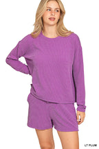 ..Ribbed Short Sleeve Tee & Pants 2PC Set