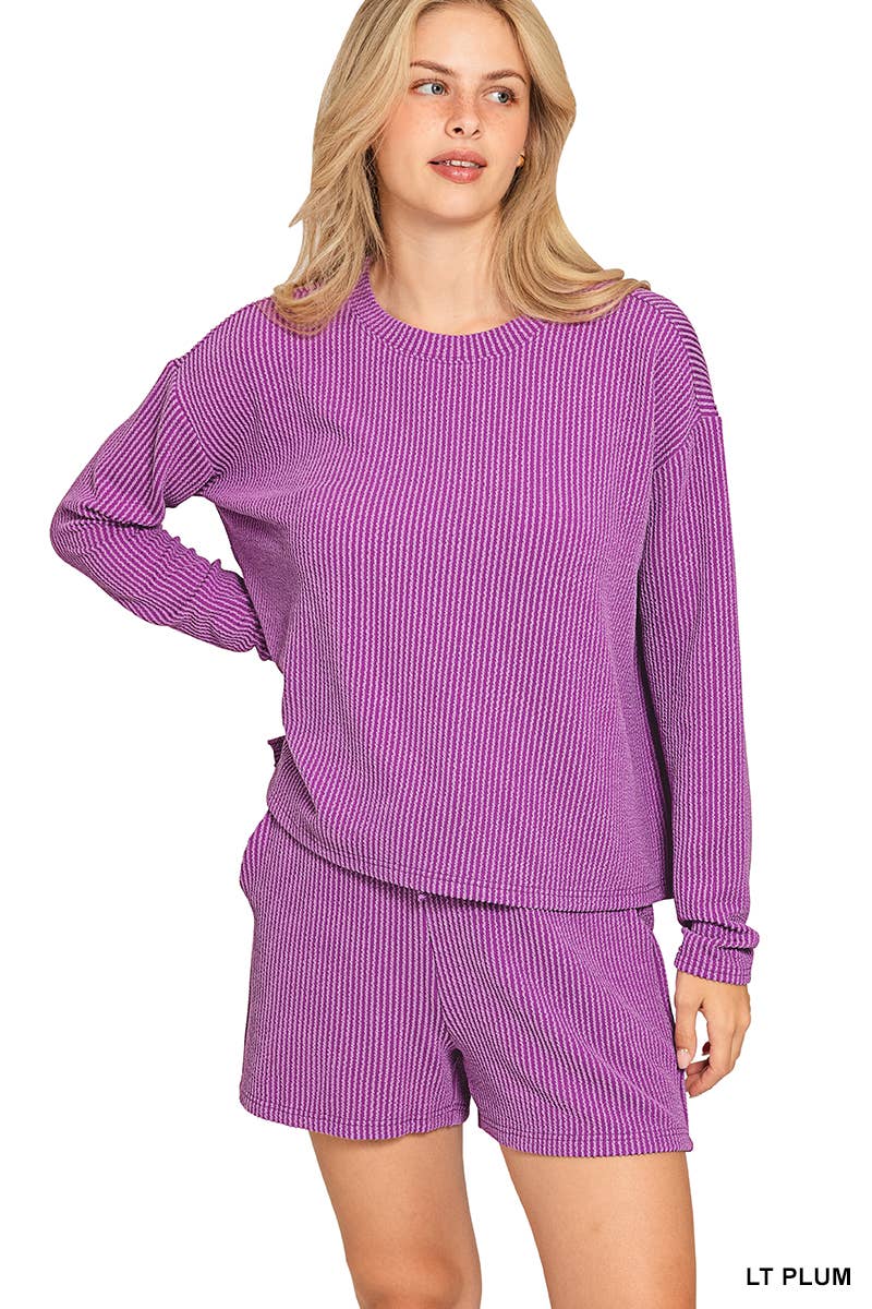 ..Ribbed Short Sleeve Tee & Pants 2PC Set