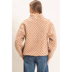 Polka Dot Sherpa Half-Zip Pullover