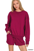 Fleece Sweatshirts & Shorts Set