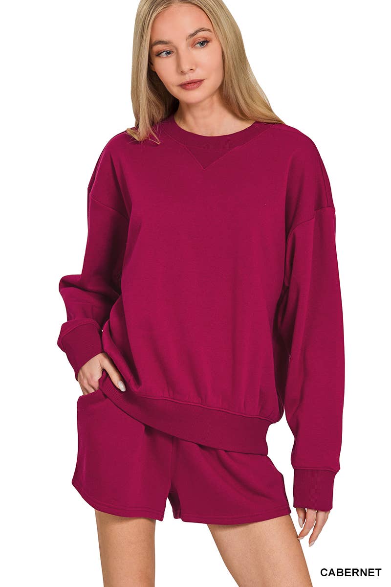 Fleece Sweatshirts & Shorts Set
