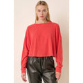H14455-BRUSHED HACCI OVERSIZE RUCHED BACK TOP