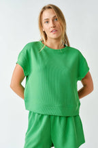 Luxe Sand Wash Rib Classic Tee Set