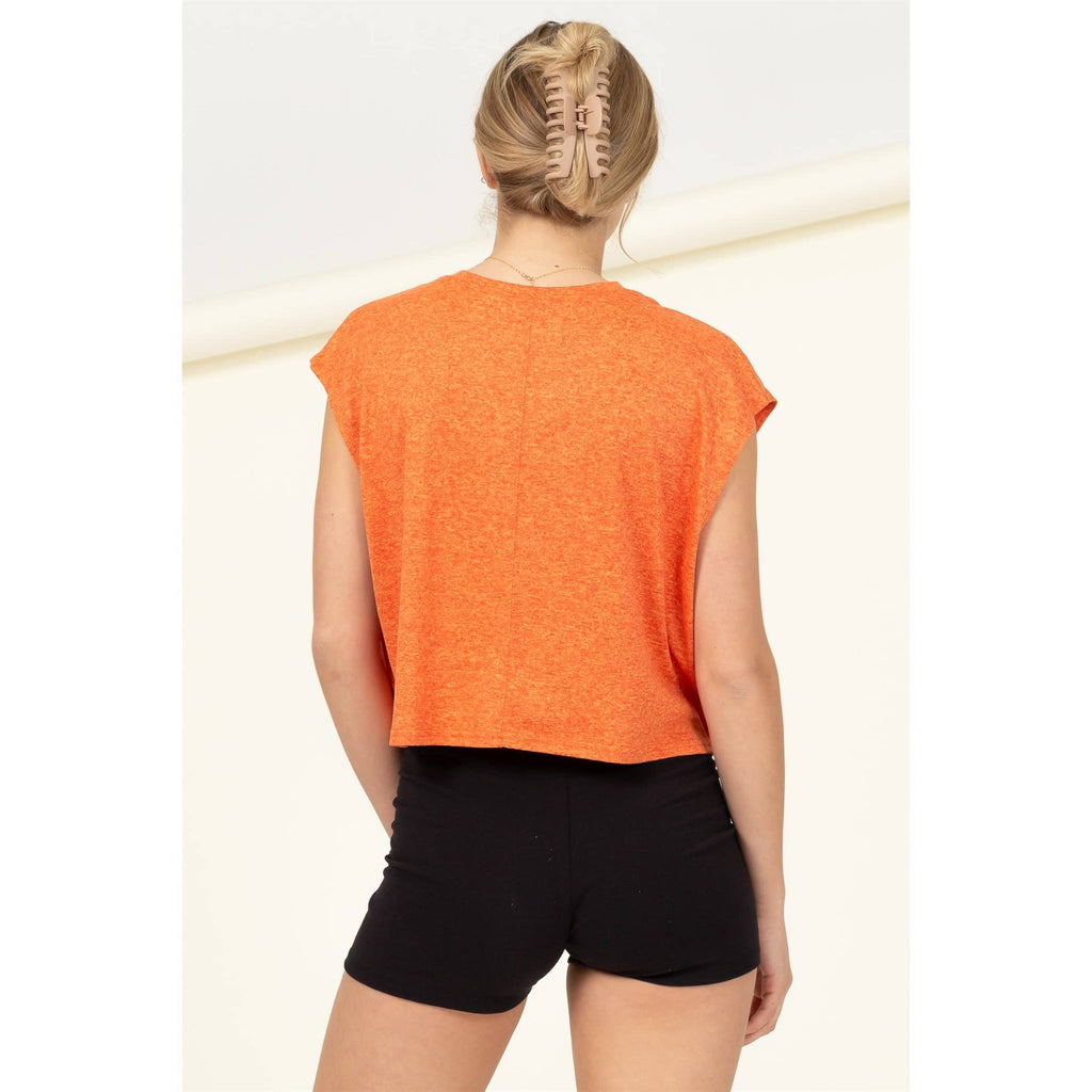Crew Neck Cropped Top