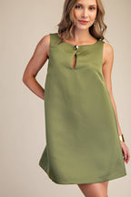 Round Neck Shift Mini Dress