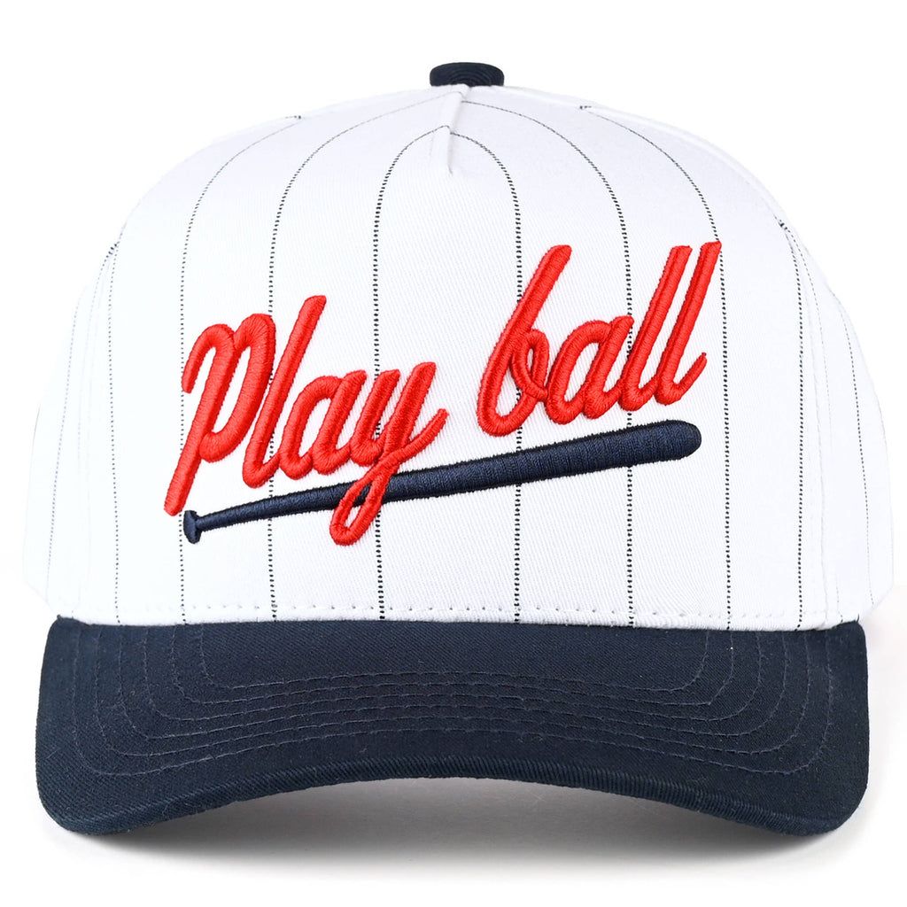 Play Ball Letter Stripe Pattern Trucker Cap