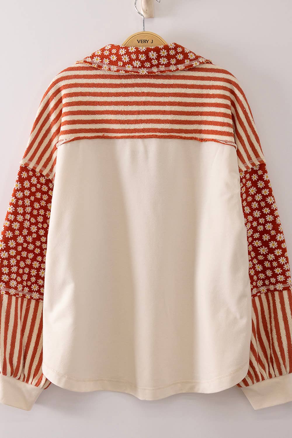 NT12889-Daisy Stripe Contrast Top