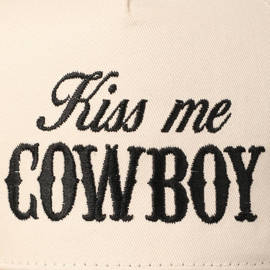 Kiss Me Cowboy Embroidery Two-Tone Cap