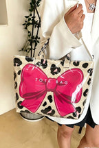 Leopard Bow Pvc The Tote Bag