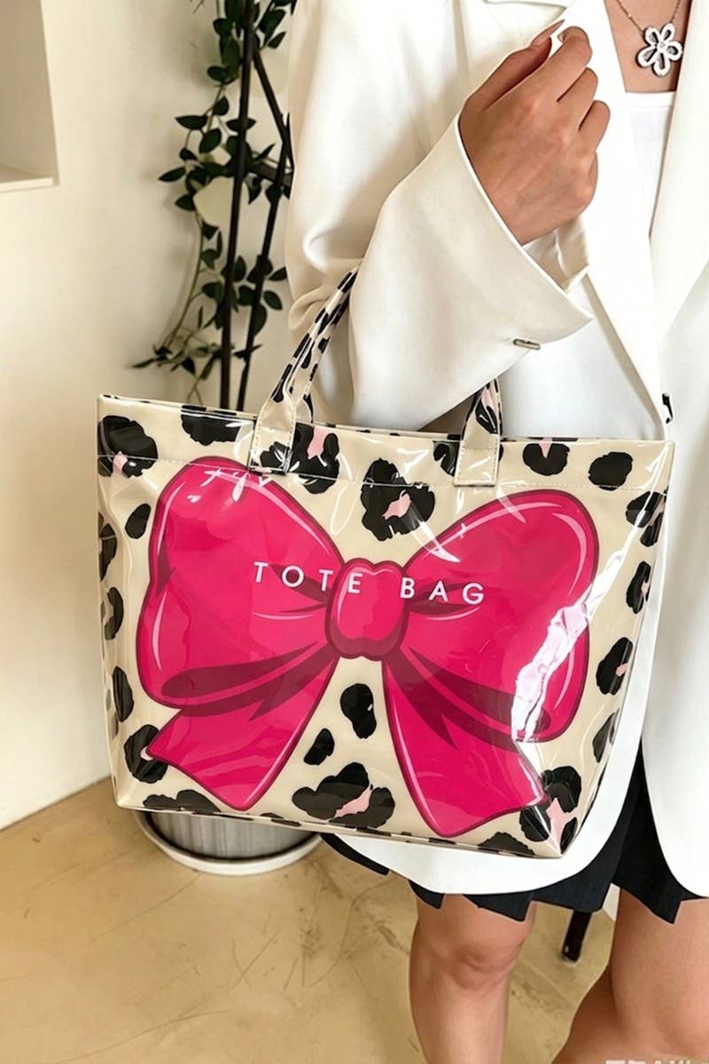 Leopard Bow Pvc The Tote Bag