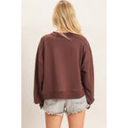 Ribbed Crew Neck Sweatshirt
