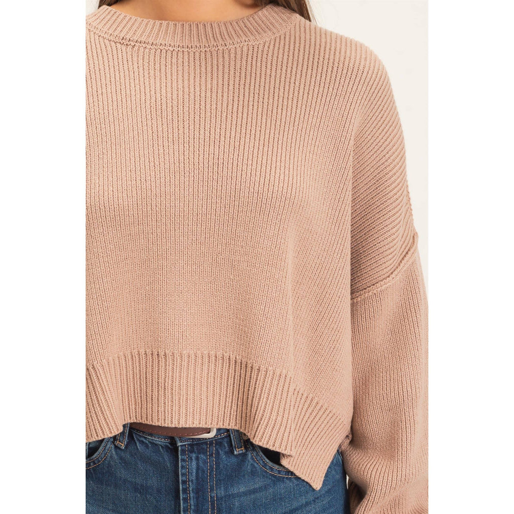 Ribbed Drop Shoulder Sweater