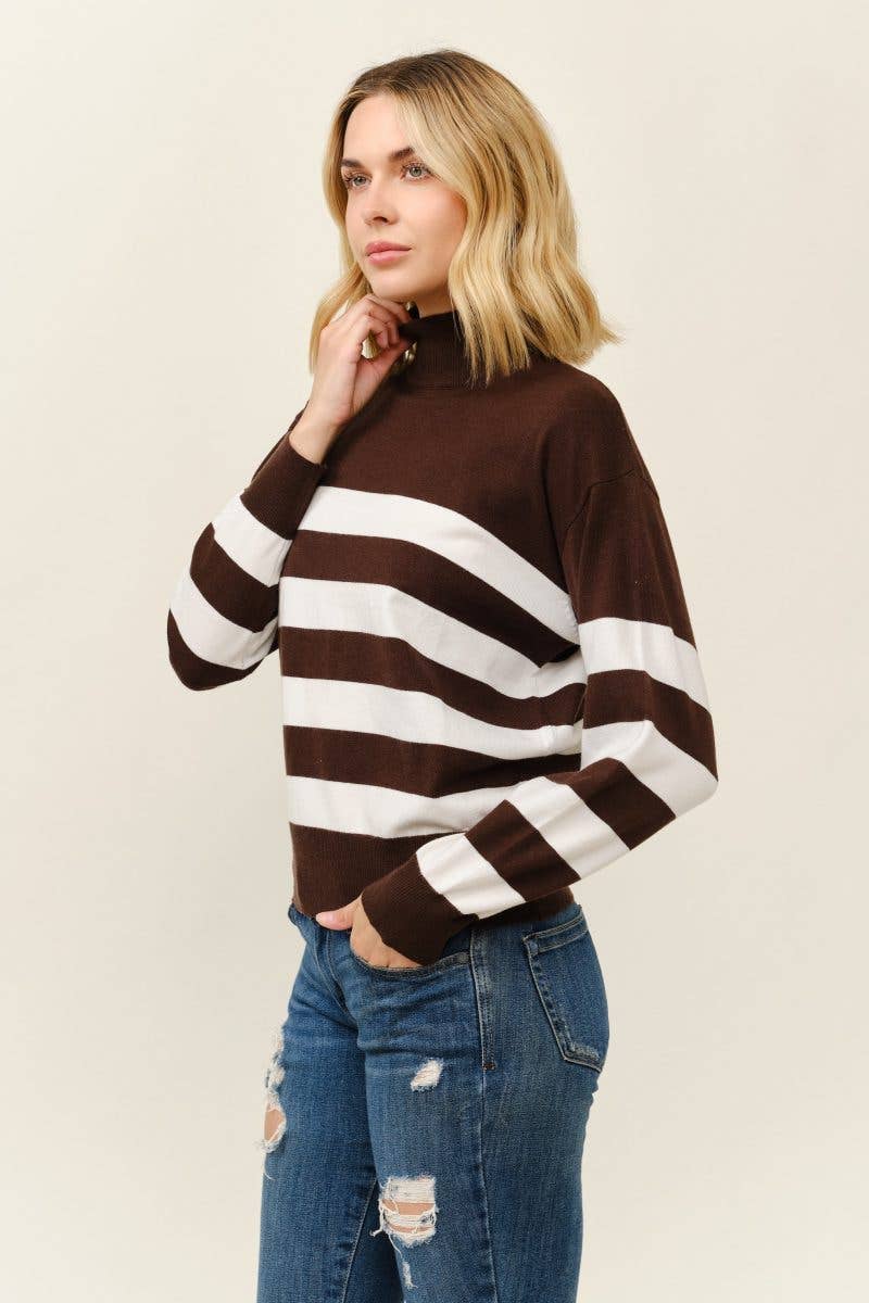 Striped Turtleneck Sweater