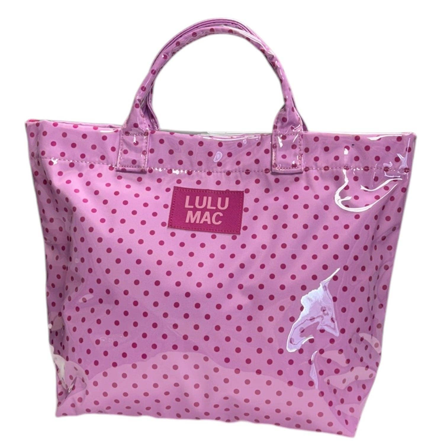 LM-BG-1003 TOTE BAG LIGHT PINK/HOT PINK DOT