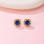 Cushion-Cut Jewel Stud Earrings | 40E521