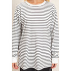 Striped Long Sleeve Crew Neck Top