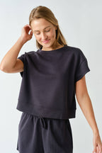 Luxe Sand Wash Rib Classic Tee Set