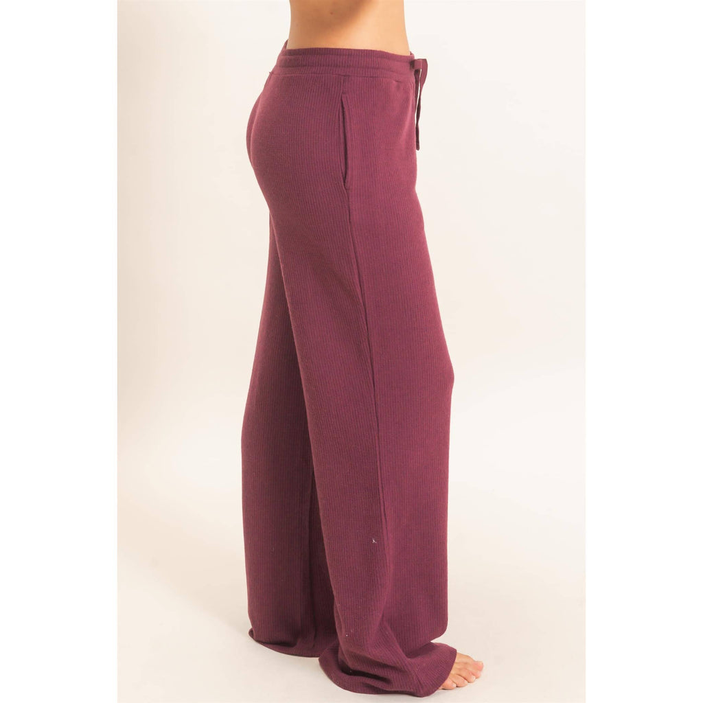 Brushed Waffle Drawstring Pants