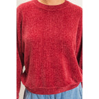Chenille Crew Neck Sweater