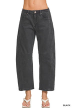 High Rise Barrel-leg Color Denim Pants