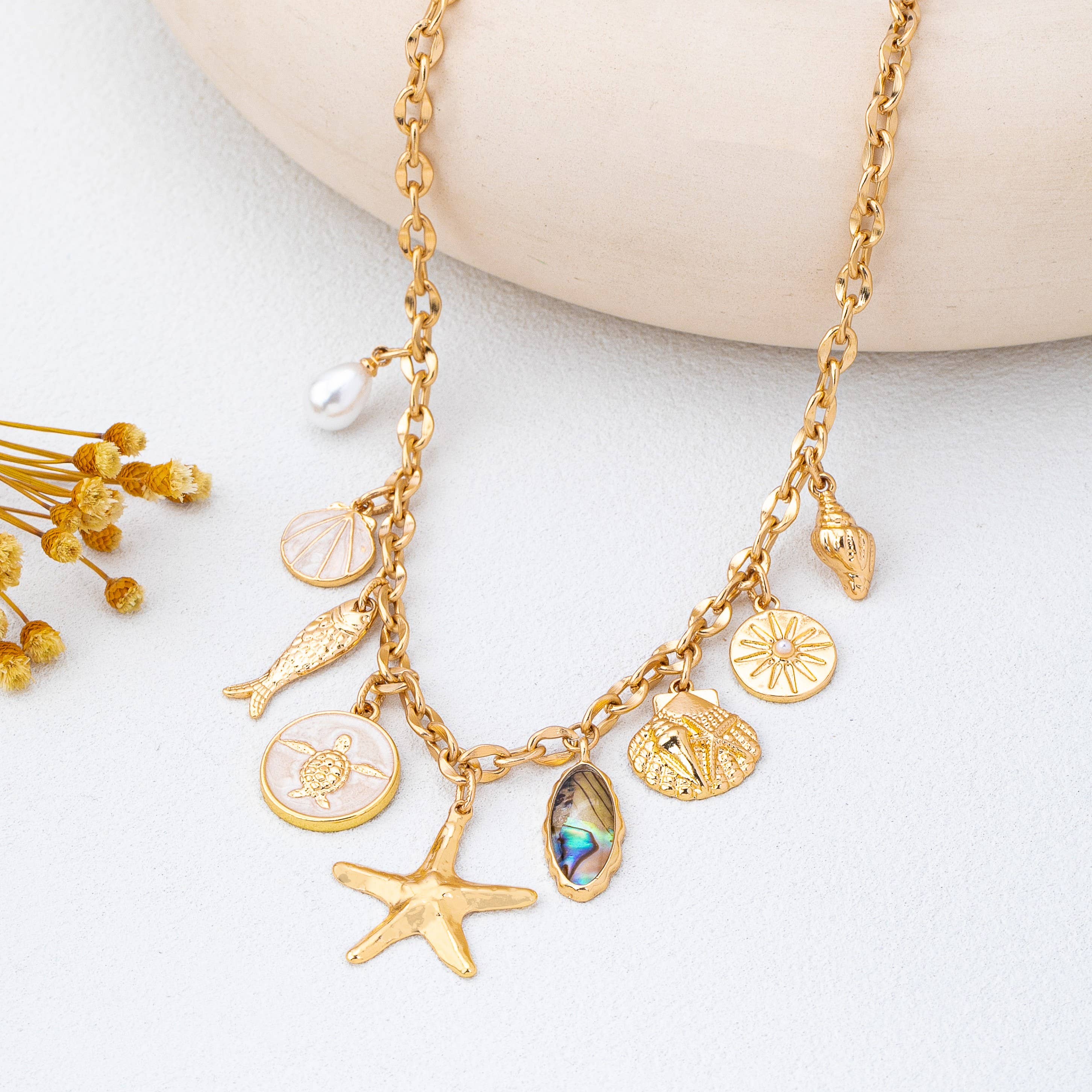 Charm Necklace-Sea Starfish Seashell Fish | 80N92950